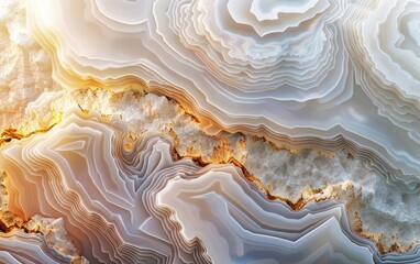Delicate swirls of white and translucent agate layers.