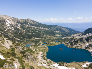 Aerial view of Pirin Mountain near Popovo Lake, Bulgaria