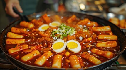 Korean street food. tteokbokki tasty spicy