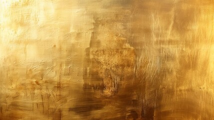 A flat surface of gold, with a smooth texture that resembles polished metal The background is plain and uniform in color to highlight the golden hue of the material