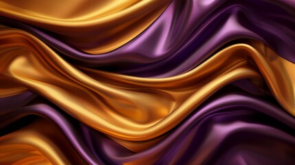 Abstract background with golden and purple silk - obrazy, fototapety, plakaty