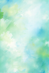 Blue and green abstract background. Watercolor summer texture. Generative AI.