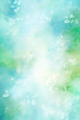 Blue and green abstract background. Watercolor summer texture. Generative AI.