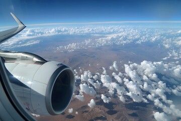 Airplane window cloudscape.