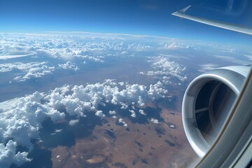 Airplane window cloudscape.