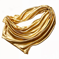 A luxurious golden silk scarf, elegantly draped. - obrazy, fototapety, plakaty