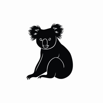 recommend clip art: Cute koala animal silhouette vector cartoon illustration wildlife concept