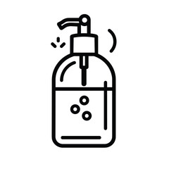 Obraz premium Liquid soap container bottle icon hygiene concept vector illustration
