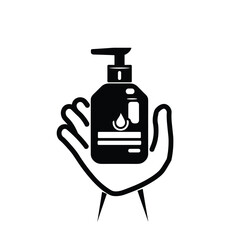 Obraz premium Liquid soap container bottle icon hygiene concept vector illustration
