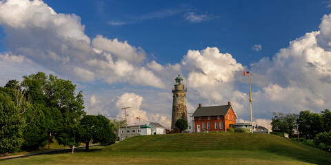 Panoramic view of Fairport Marine Museum and Lighthouse was built in the year 1871.