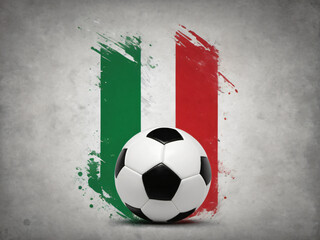 soccer ball on italian flag, Genarative Ai