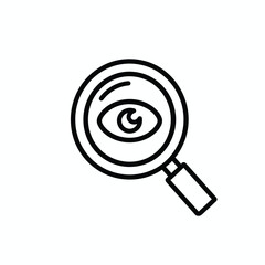 Magnifying glass and eye search icon vector logo design