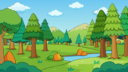 forest cartoon vector illustration