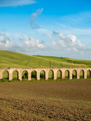 Historic Aqueduct in Rural Landscape