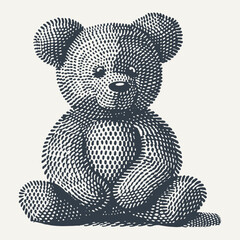 Teddy Bear. Vintage Woodcut engraving style vector illustration. 