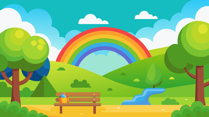 rainbow cartoon vector illustration