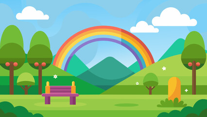 rainbow cartoon vector illustration