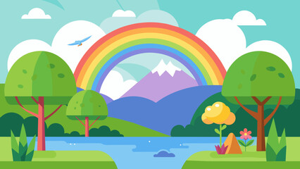 rainbow cartoon vector illustration