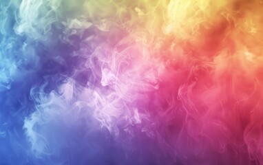Swirling clouds of multicolored smoke in a gradient of rainbow hues.