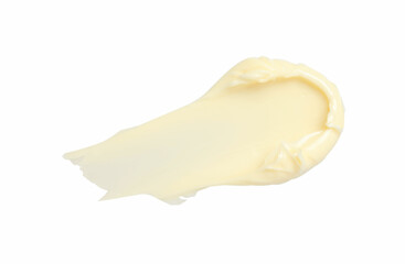 Fresh natural butter isolated on white, top view