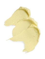 Naklejka premium Tasty butter on white background, top view