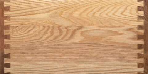 Fototapeta premium Extra long oak plank tabletop background. Oak planks texture. Wooden planks texture background.