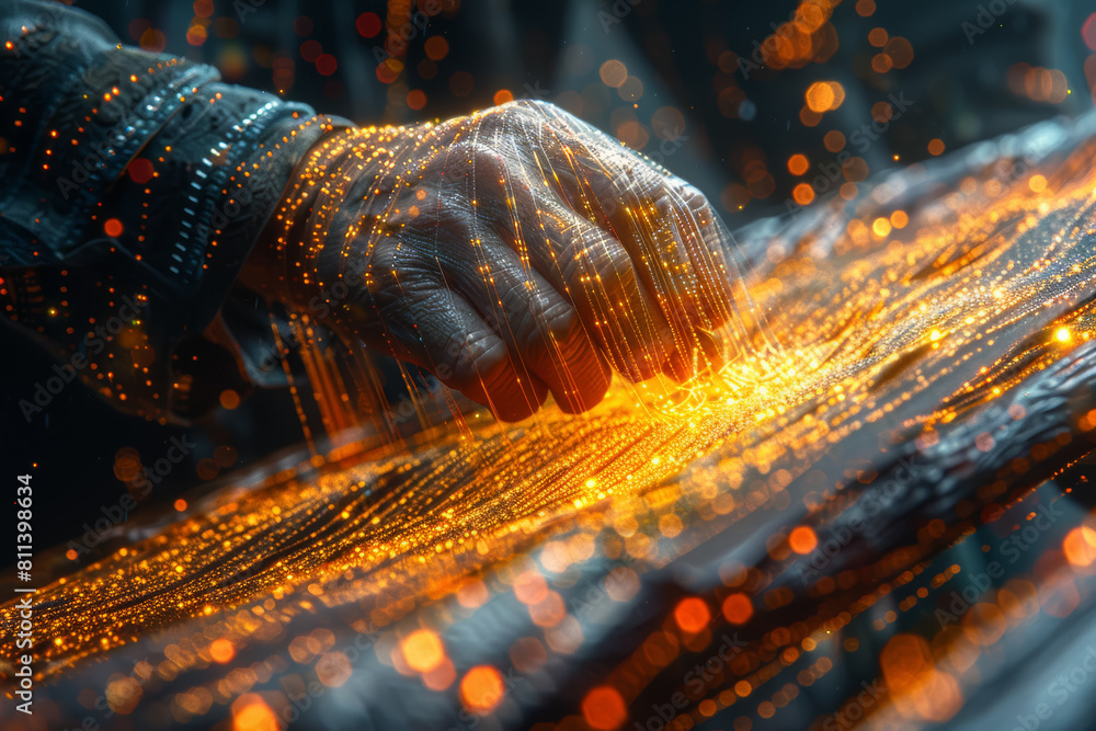 Aufkleber grasping at the threads of possibility, weaving them into the fabric of ambition. generative ai.