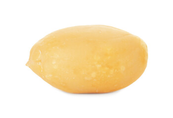 One fresh peeled peanut isolated on white