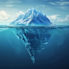 Obraz premium Exploring the idea that success in business is just the tip of the iceberg, with much more beneath the surface in terms of effort and strategy