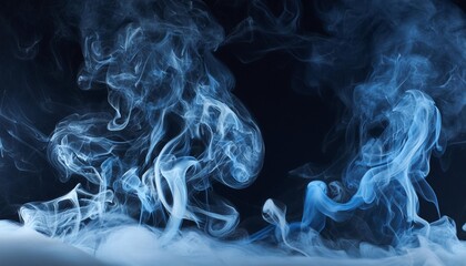 texture of blue smoke on a black background - Powered by Adobe