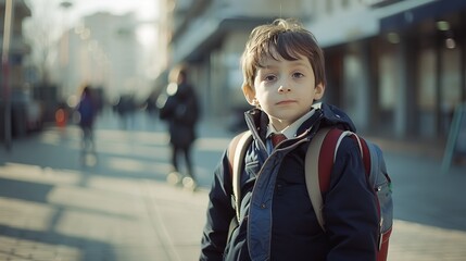 Proud Child in School Uniform