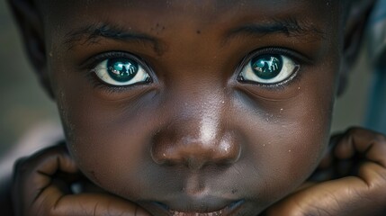 Reflective African Child's Eyes