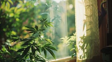 Homegrown Cannabis Plants in Domestic Setting