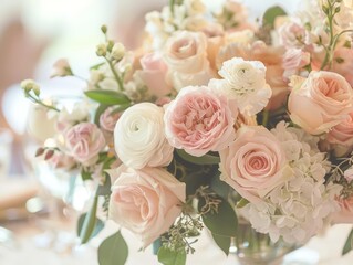 Soft, delicate colors and textures for a celebratory feel