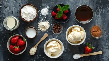 Ingredients for homemad ice cream