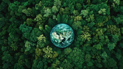 Witness the breathtaking sight of a lush green forest from a bird s eye view with the Earth in the palm of your hand Join the movement to protect our planet celebrating the beauty of nature