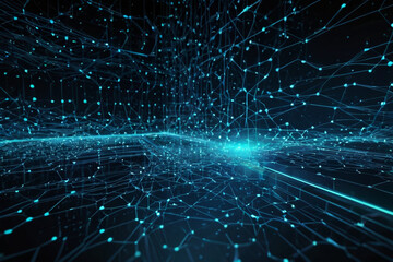 Digital abstract backdround for technological operations, neural networks, AI, data transmission and encryption, digital archives, audio and visual representations, scientific research. Copy space 