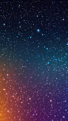 Gradient sky strewn with small stars, vertical photo