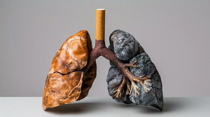 Blight vs. Breath: Healthy Lung vs. Diseased Smoker's Lung (The Cost of Smoking)