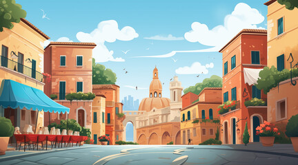 Obraz premium Italy background for social media. illustration