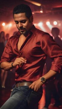 A Hispanic man dancing salsa at a club award winning photography hype