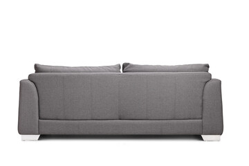 Rear view shot of a grey sofa