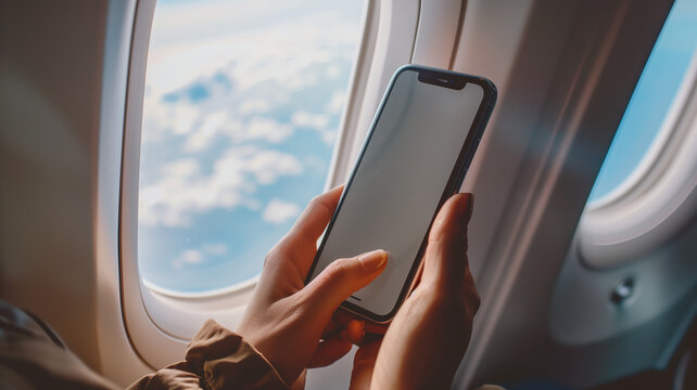 hand holding mobile phone with flight mode in the airplane --ar 16:9 --stylize 200 Job ID: 1ce34d7b-1b57-47a8-87fb-19b0550939c1