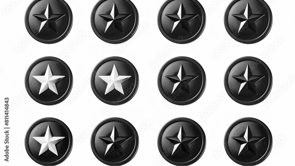 Wall mural star circle. round frames with stars for badge, emblem and seal. circular rating icons with fave fiv - Wall murals