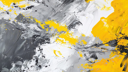 Grey and Yellow Abstract Art Painting
