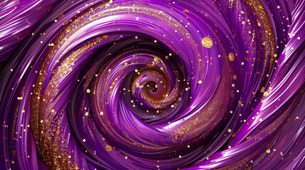 Very beautiful purple swirl pattern. Luxury art in Eastern style. Artistic design. Painter uses vibrant paints to create these magic art, with addition golden glitters. Masterpiece of designing art.