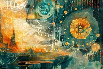 A visually striking representation of the intricate and dynamic world of cryptocurrency, highlighting the everchanging landscape of financial innovation