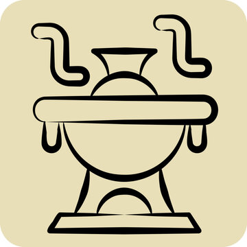 recommend clip art: Icon Hot Pot. related to Seafood symbol. hand drawn style. simple design illustration