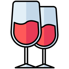 wine lineal multi color icon, related to thanksgiving theme.