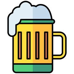 beer lineal multi color icon, related to thanksgiving theme.